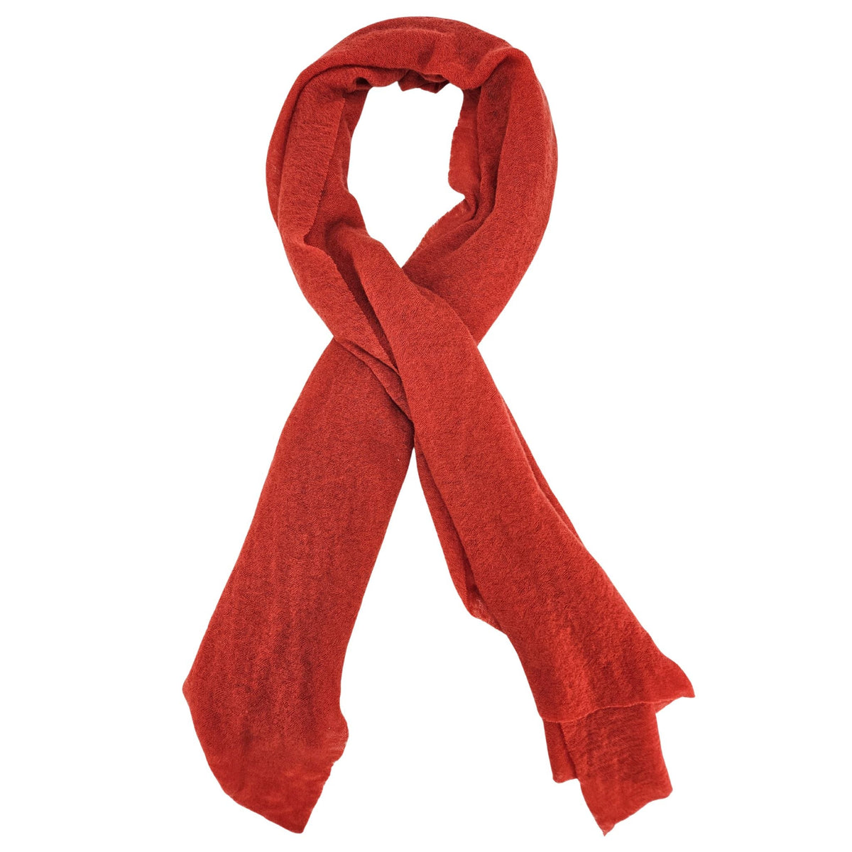 Orange Red Large Cashmere Plain Stole