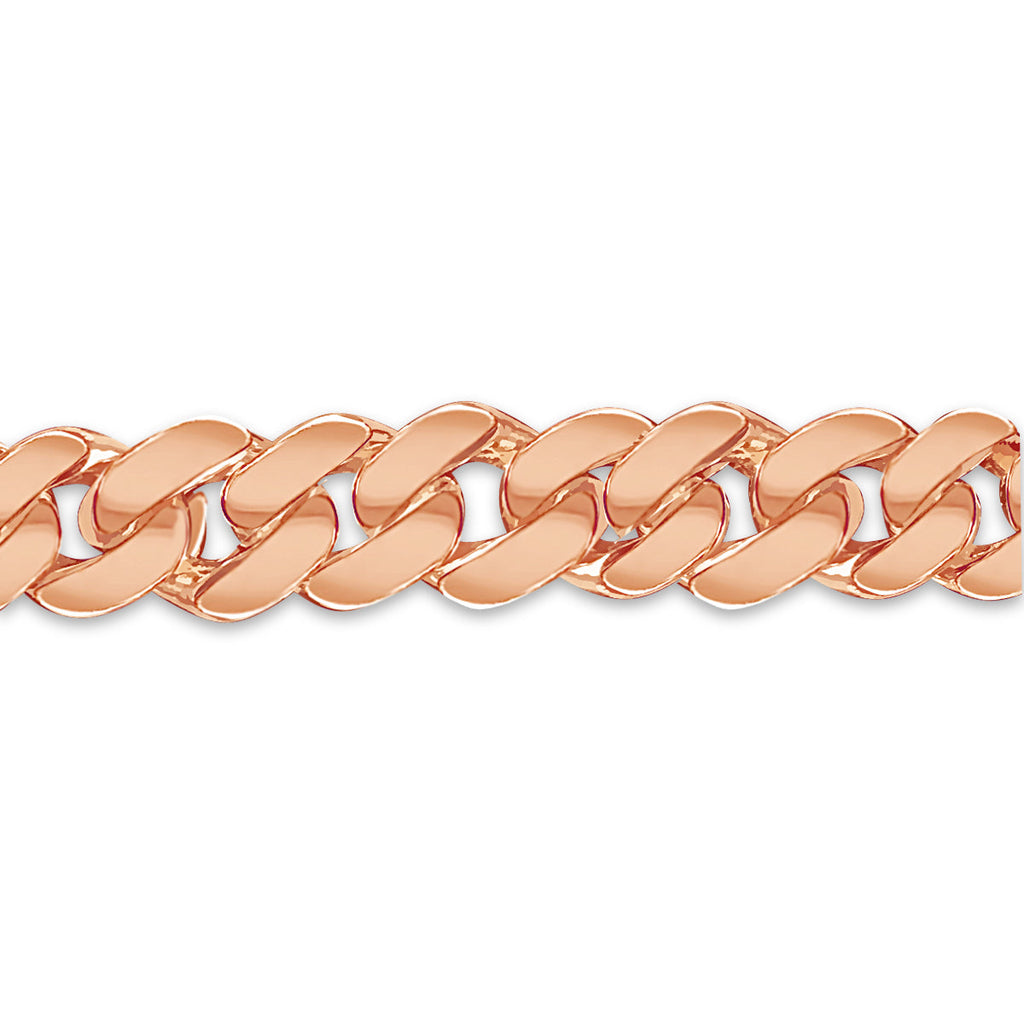 Curb Solid White/Yellow/Rose Gold Handmade Necklace , 12mm, 16-30 Inch