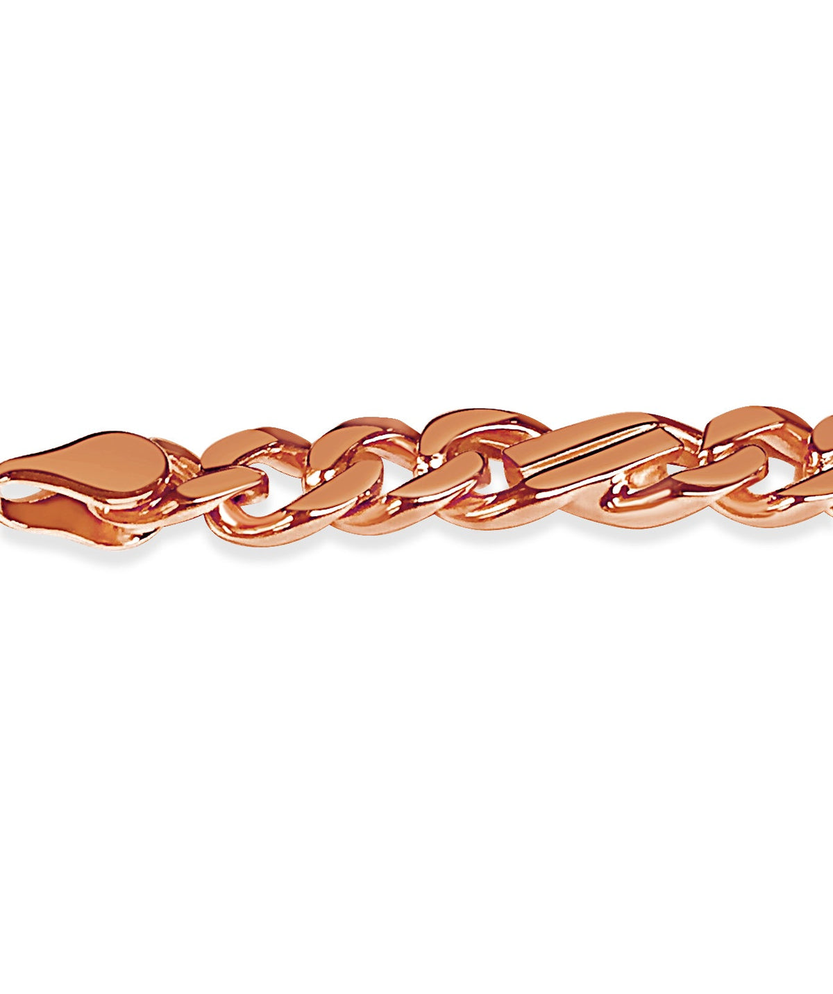 Curb Solid White/Yellow/Rose Gold Handmade Necklace , 7mm, 16-30 Inch