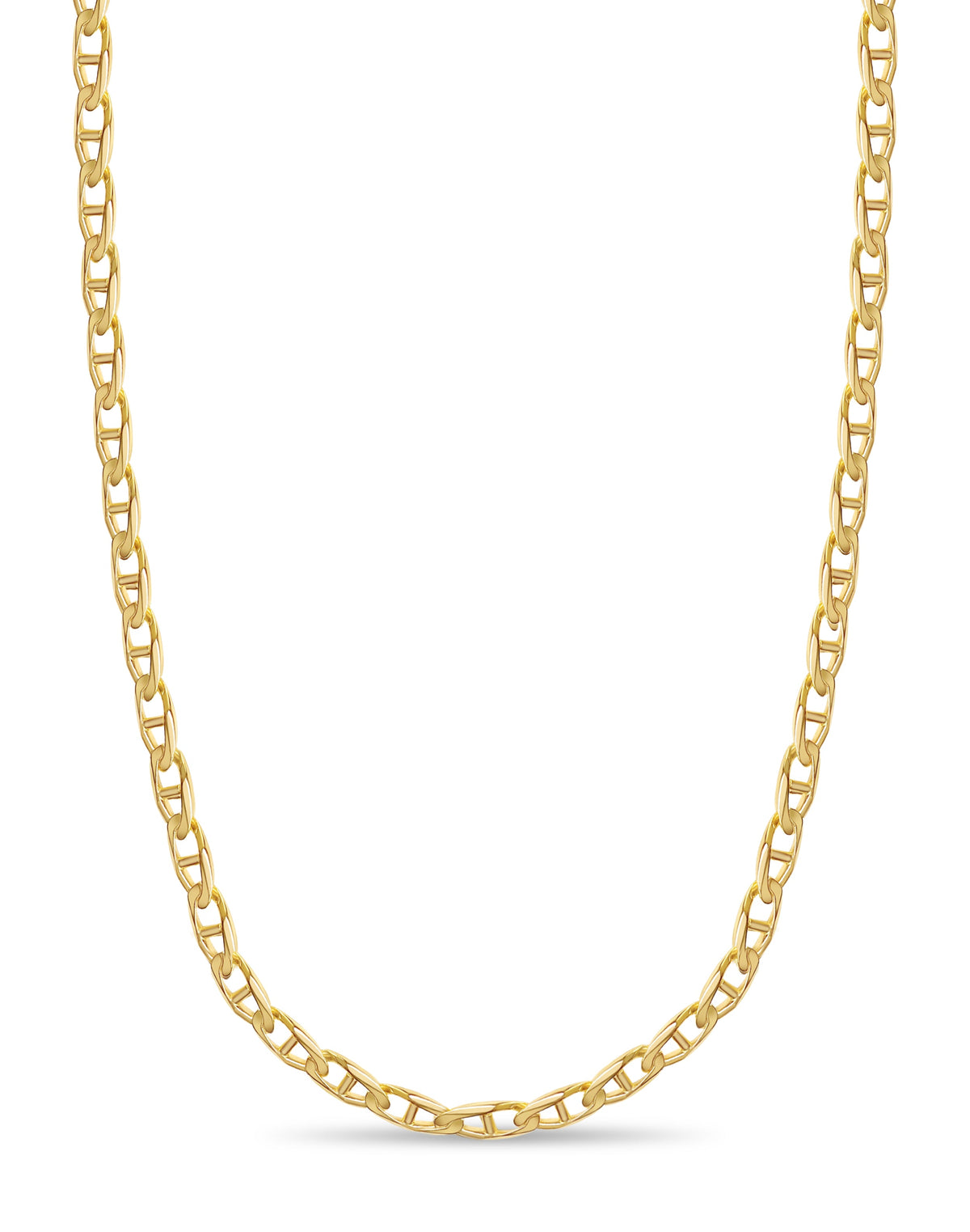 Mariner Solid White/Yellow/Rose Gold Handmade Necklace , 11mm, 16-30 Inch