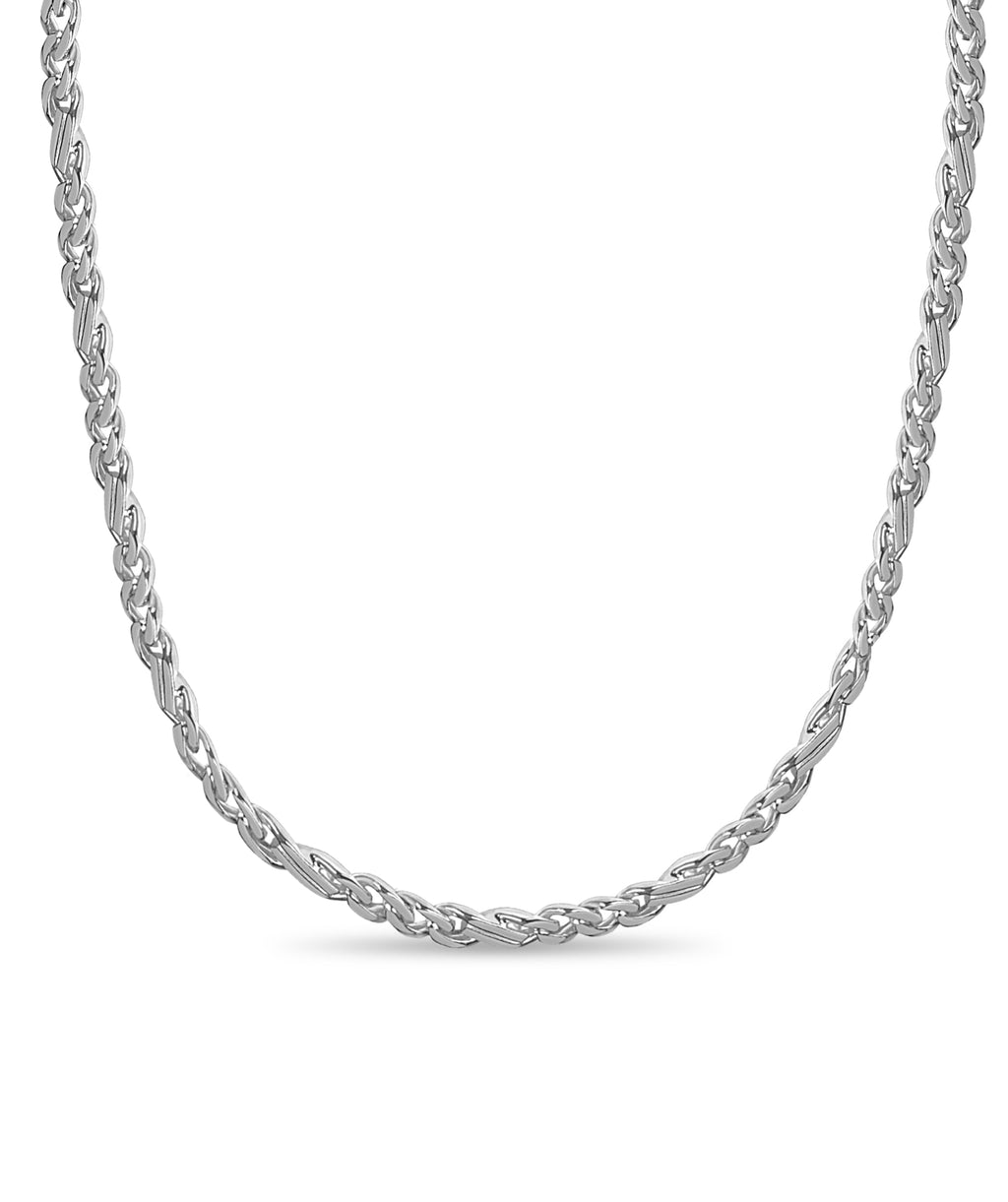 Curb Solid White/Yellow/Rose Gold Handmade Necklace , 7mm, 16-30 Inch