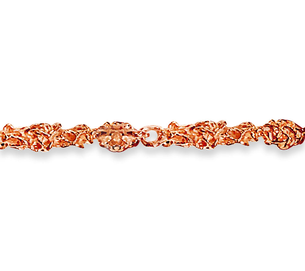 Nugget Solid White/Yellow/Rose Gold Handmade Necklace , 5mm, 16-30 Inch