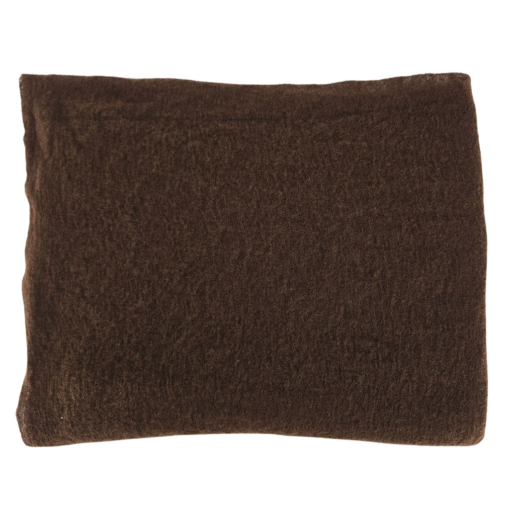 Small Brown Cashmere Plain Scarf