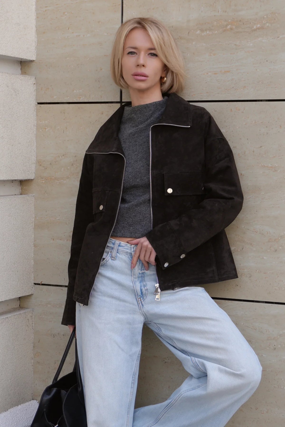 Genuine Lamb Leather Suede Jacket