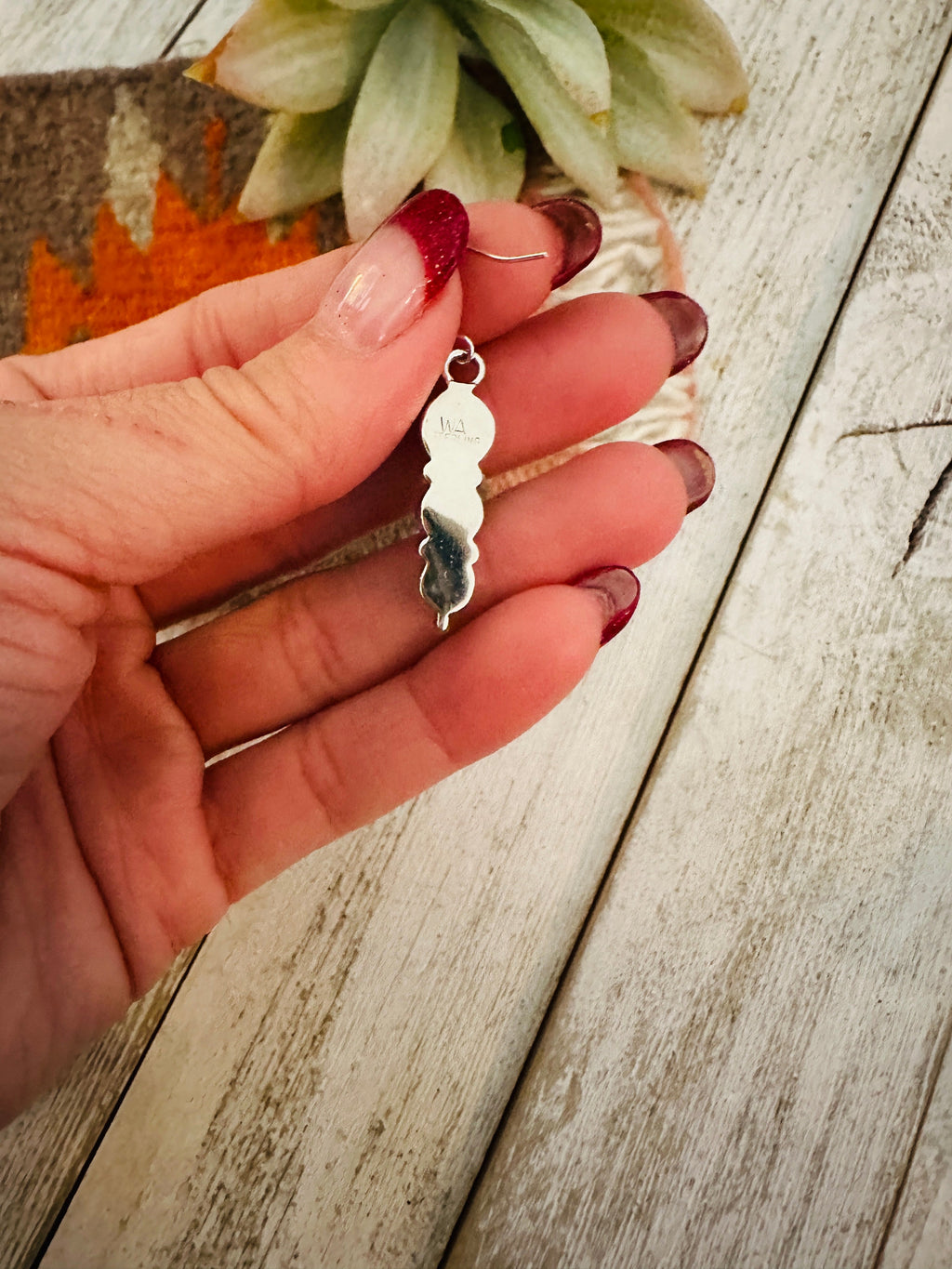 Handcrafted Turquoise, Quartz & Sterling Silver Dangle Earrings