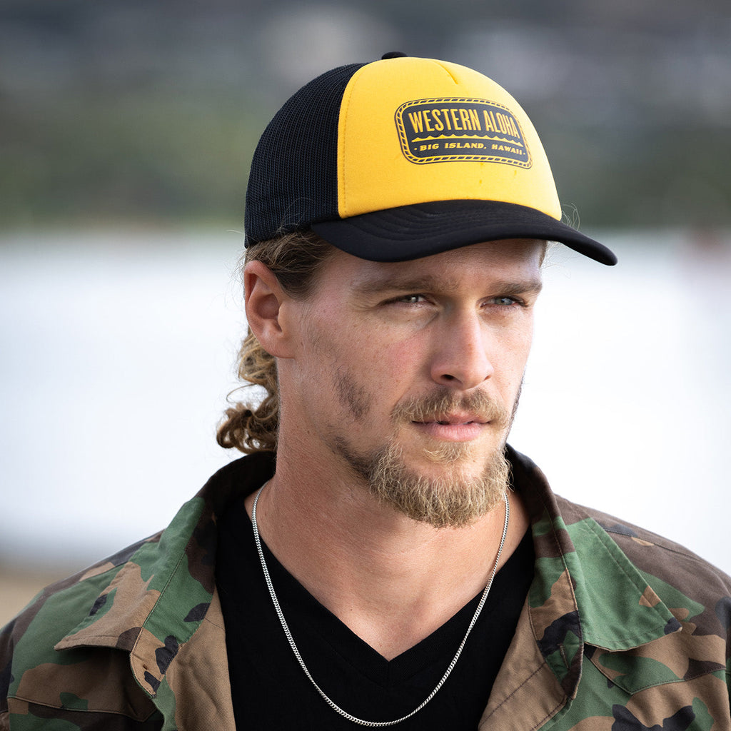 Rope Logo Black Gold Foam Trucker