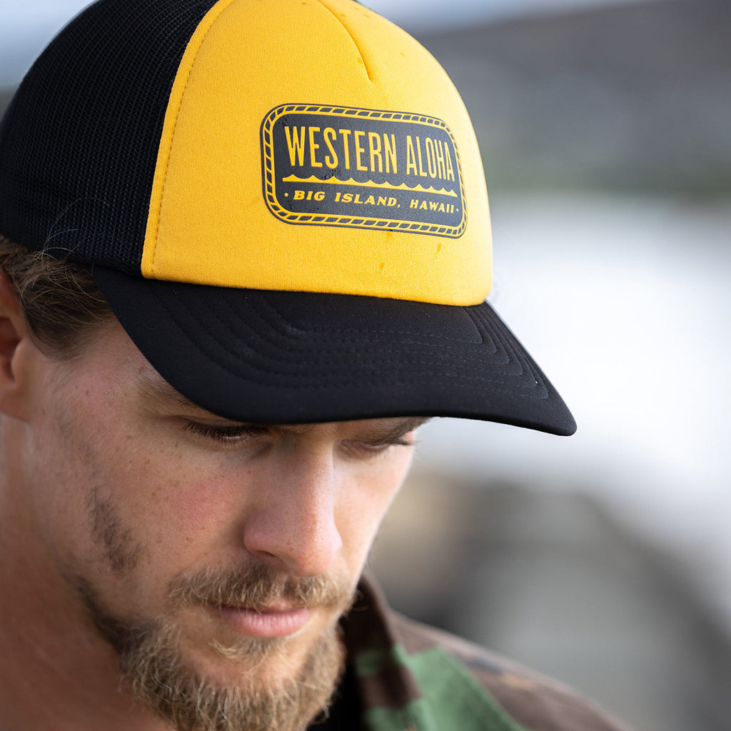 Rope Logo Black Gold Foam Trucker