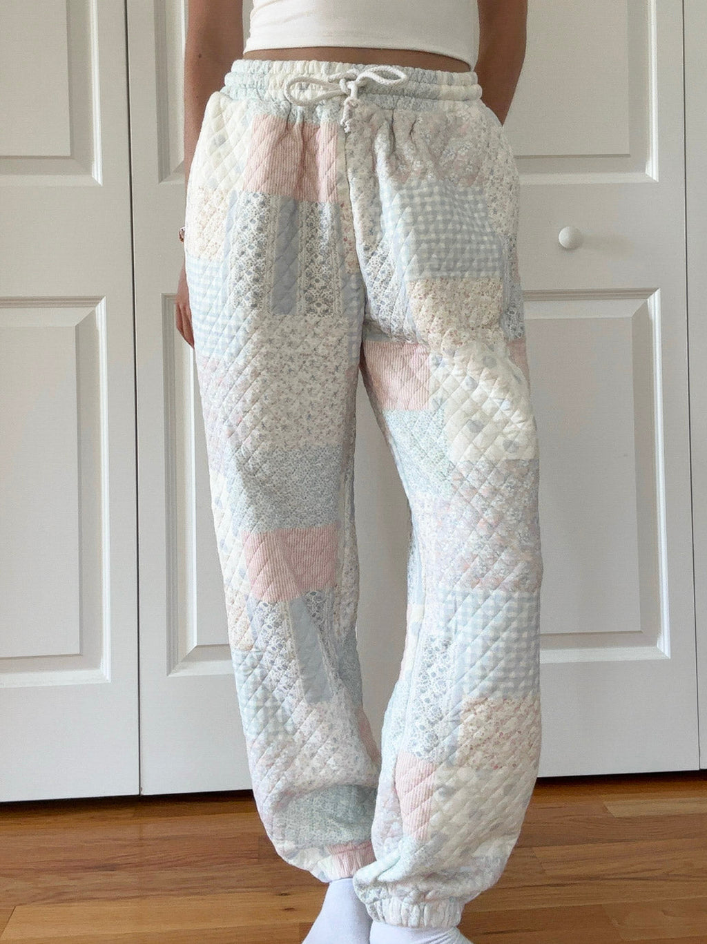 Shades Of Blue Quilted Pastel Joggers
