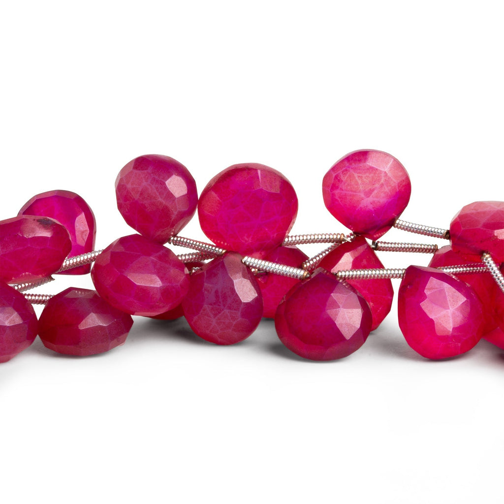 10-12mm Cambay Pink Chalcedony Faceted Hearts 8 inch 15 beads