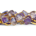 10-13mm Gold Leafed Ametrine Kites 8 inch 13 beads