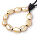 10-11.5mm Golden Yellow Large Hole Baroque Freshwater Pearls 10pcs