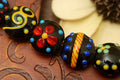 10201202 - Seven Black Based Fiesta Lentil Beads