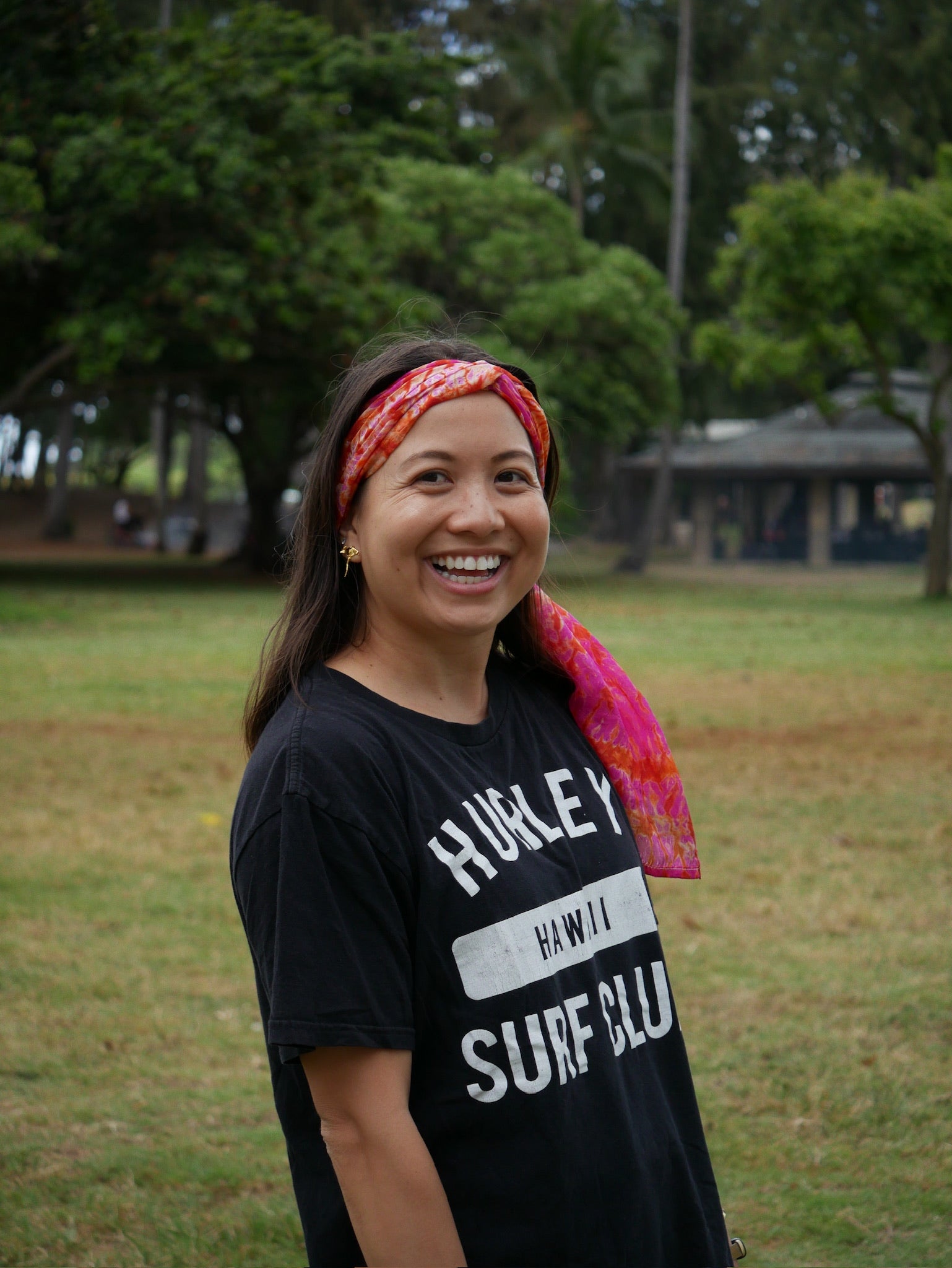 Emi Silk Scarf — Coral