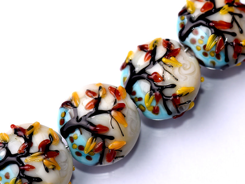 10306312 - Four Autumn Tree Lentil Beads