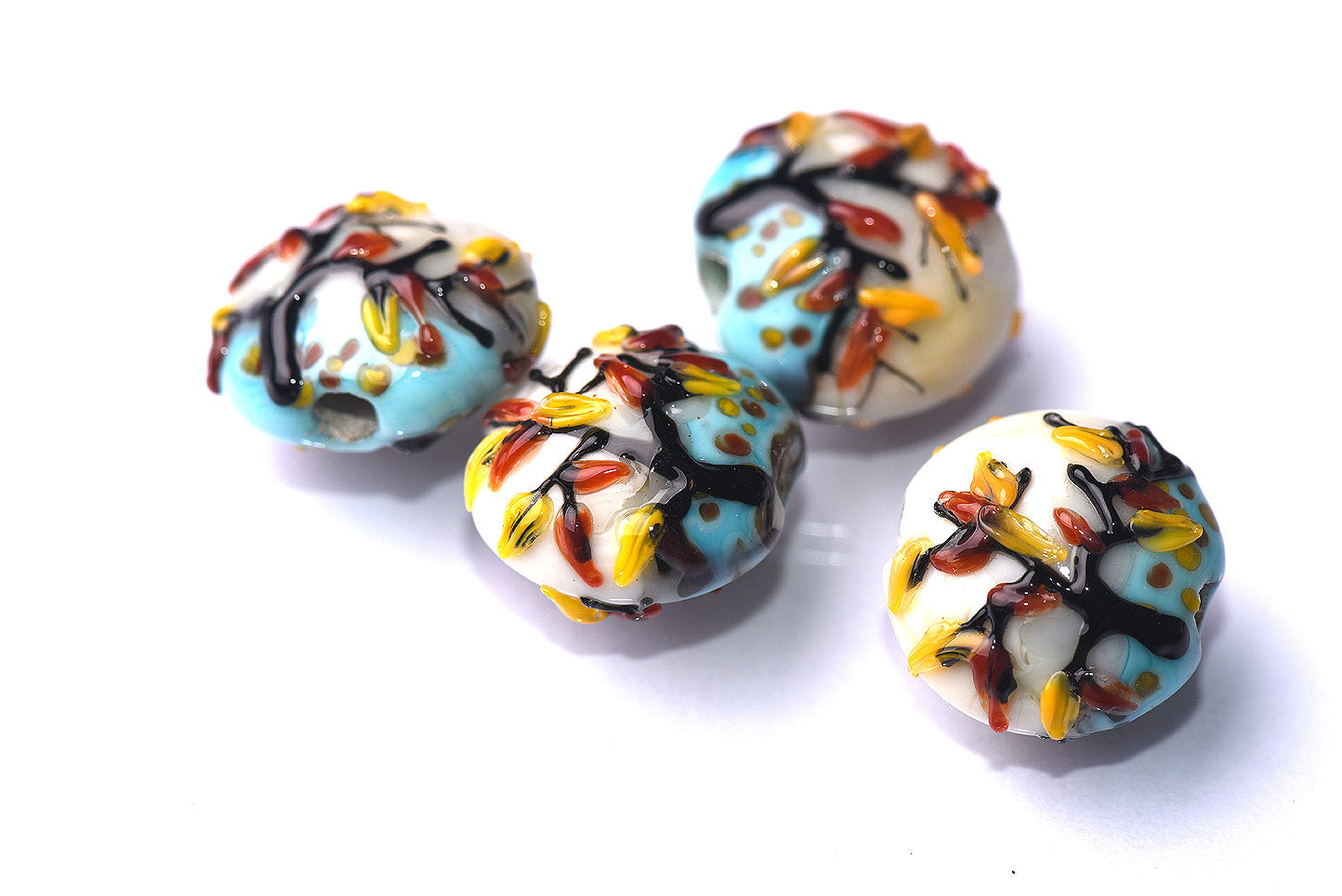 10306312 - Four Autumn Tree Lentil Beads