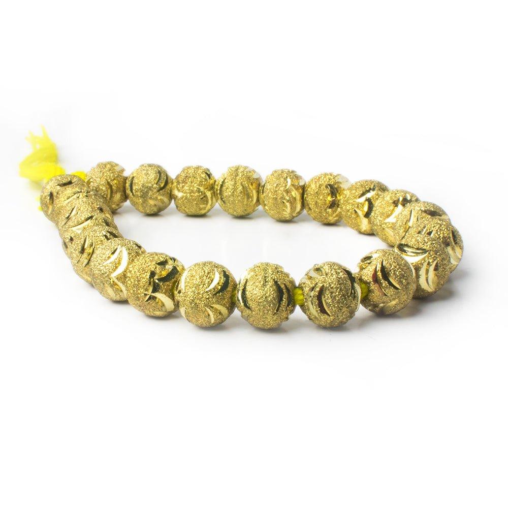 10mm Brass Wave Cut Stardust Rounds 8 inch 20 beads