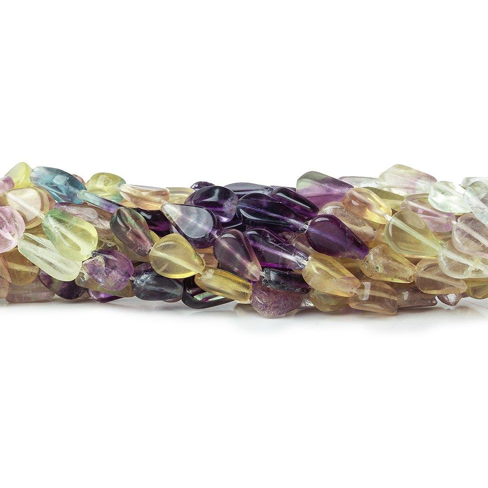 10mm Multi Fluorite Plain Pear Beads, 14 inch