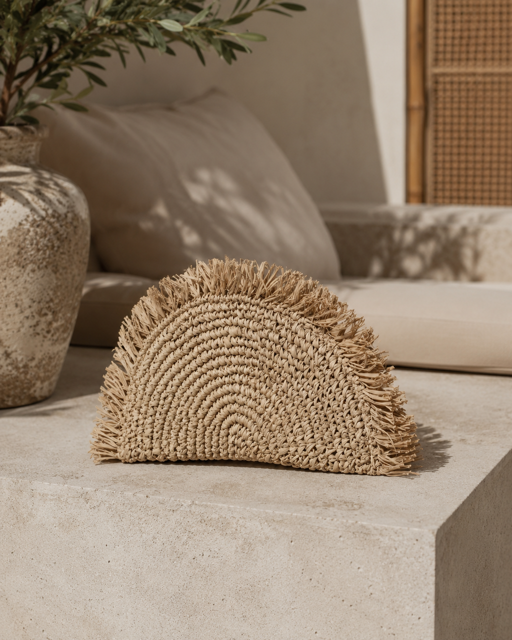 Seagrass Half Moon Clutch