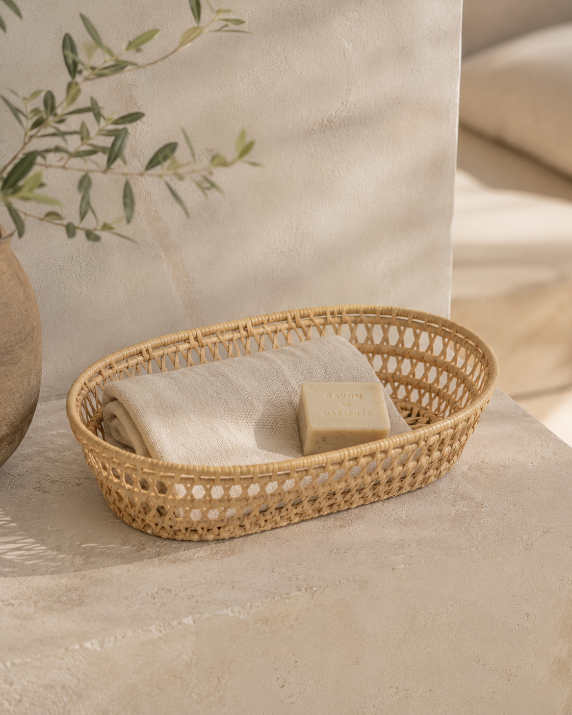 Oval Rattan Basket Set