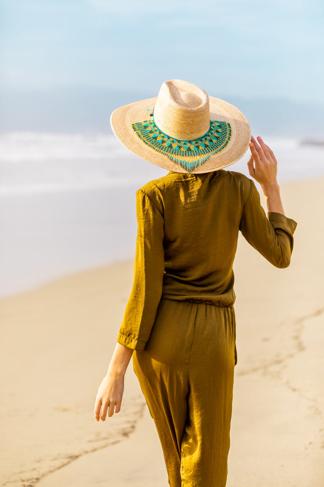 Western Wide Brim Palm Leaf Straw Hat