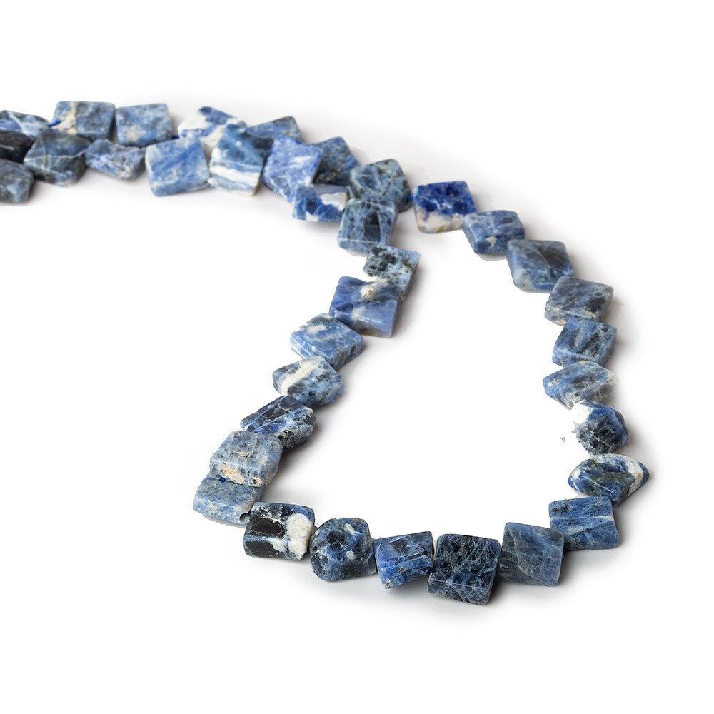 12mm Sodalite Corner Drill Square Beads, 14 inch