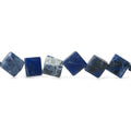 12mm Sodalite Corner Drill Square Beads, 14 inch