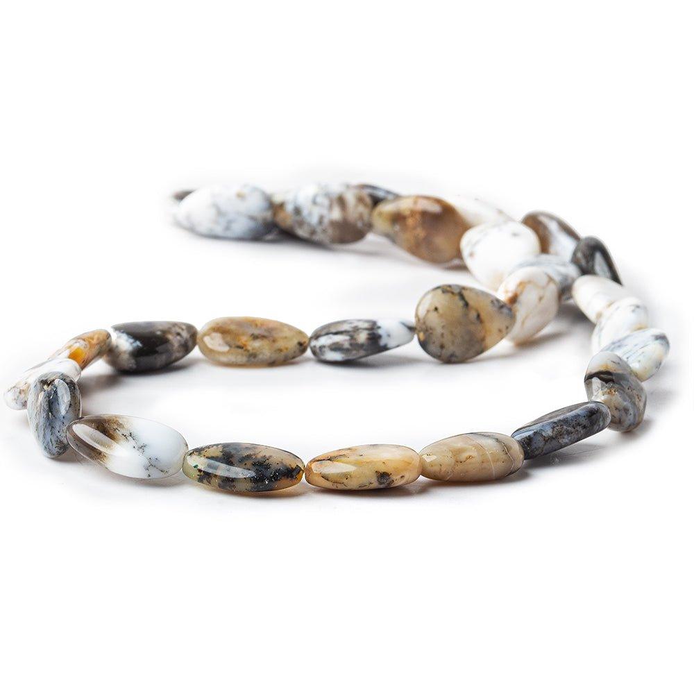 13mm Moss Opal Plain Pear Beads, 15 inch