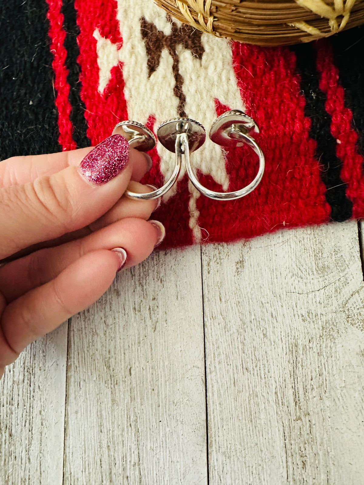 Howlite & Sterling Silver Adjustable Knuckle Ring