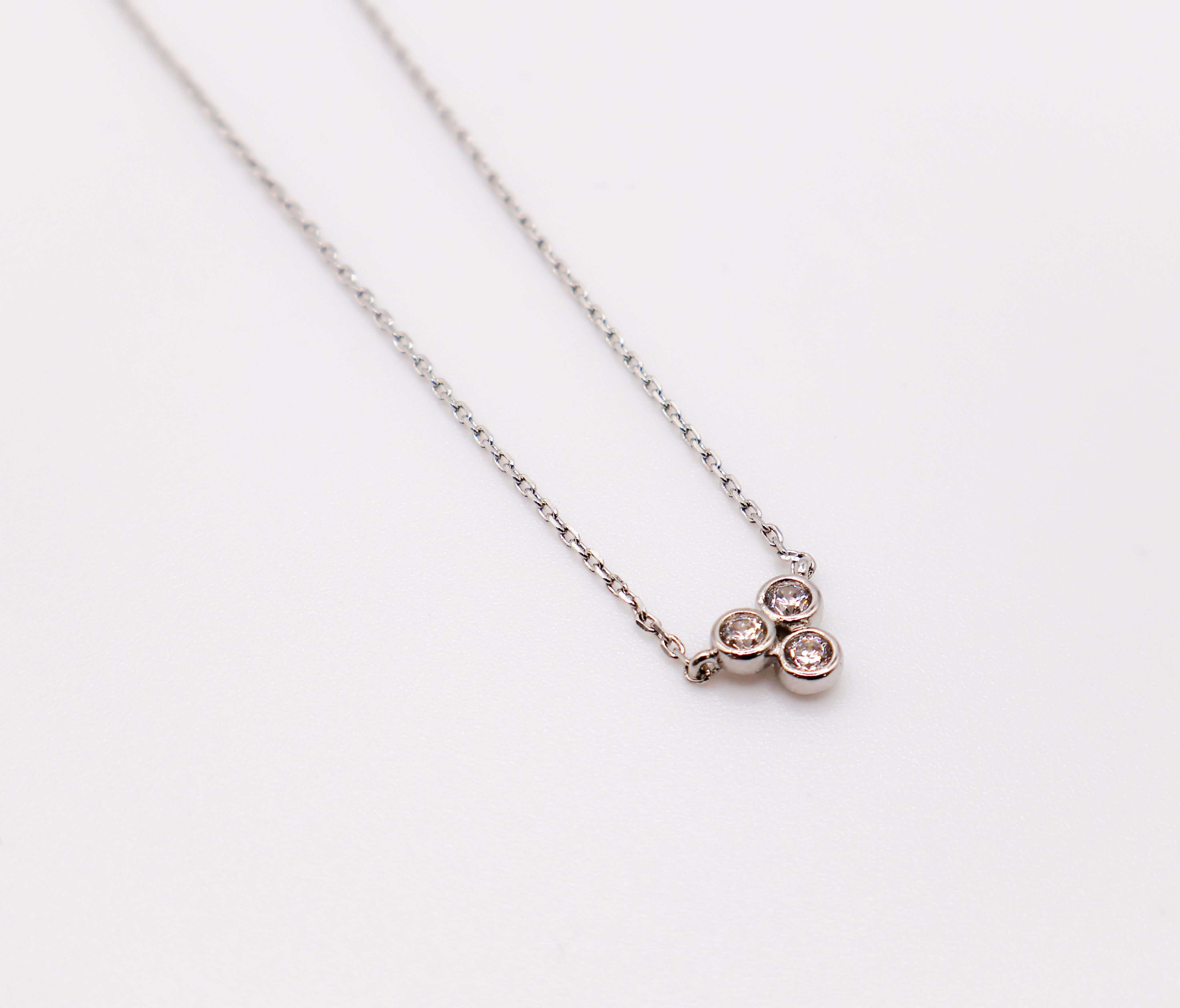 Trinity Faux Diamond Sparkle Necklace | Elegance Redefined