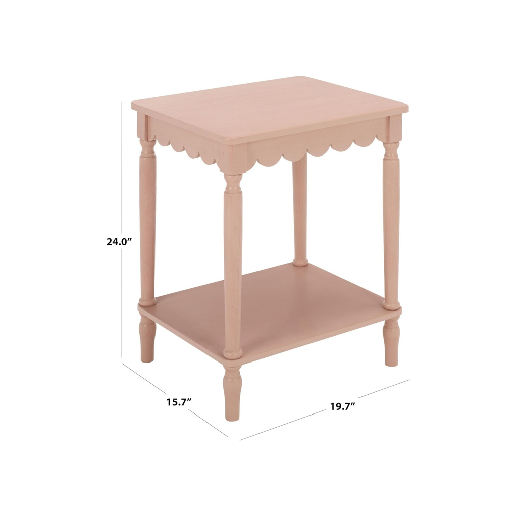 Mattie Scalloped Side Table in Pink