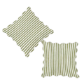 Green Stripe Scalloped Edge Pillow - 18" x 18"