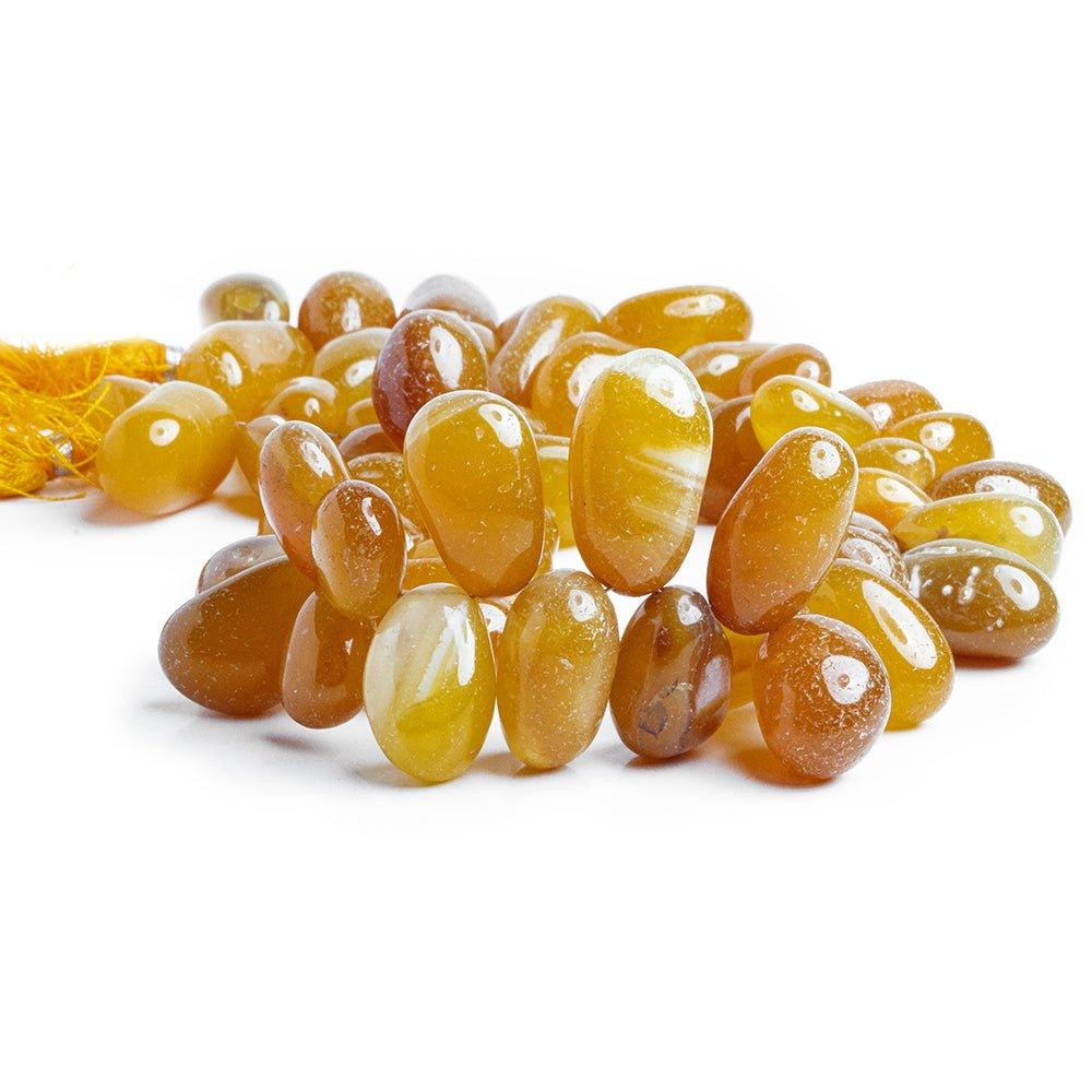 15x10-25x10mm Yellow Chalcedony top drilled nugget Beads 14 inch