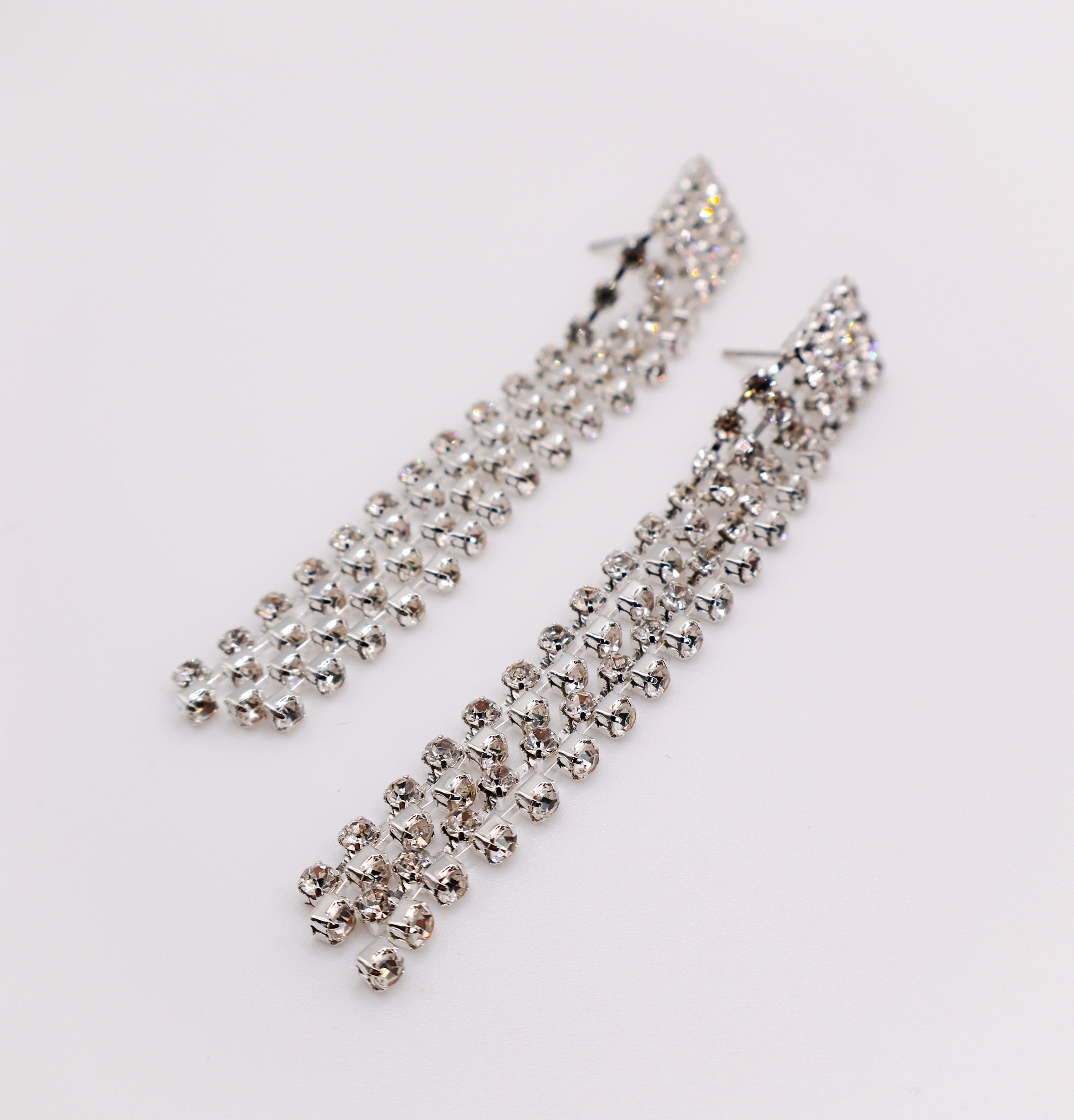 Dazzling Cascade Faux Diamond Earrings - Elevate Elegance
