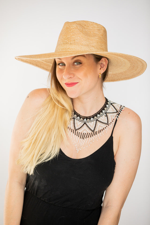 Western Wide Brim Palm Leaf Straw Hat