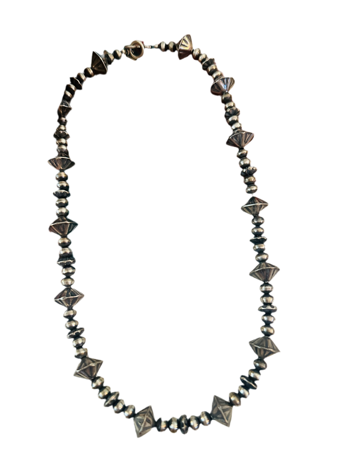 Handmade Sterling Silver Handcrafted Pearl Beaded Necklace 18”