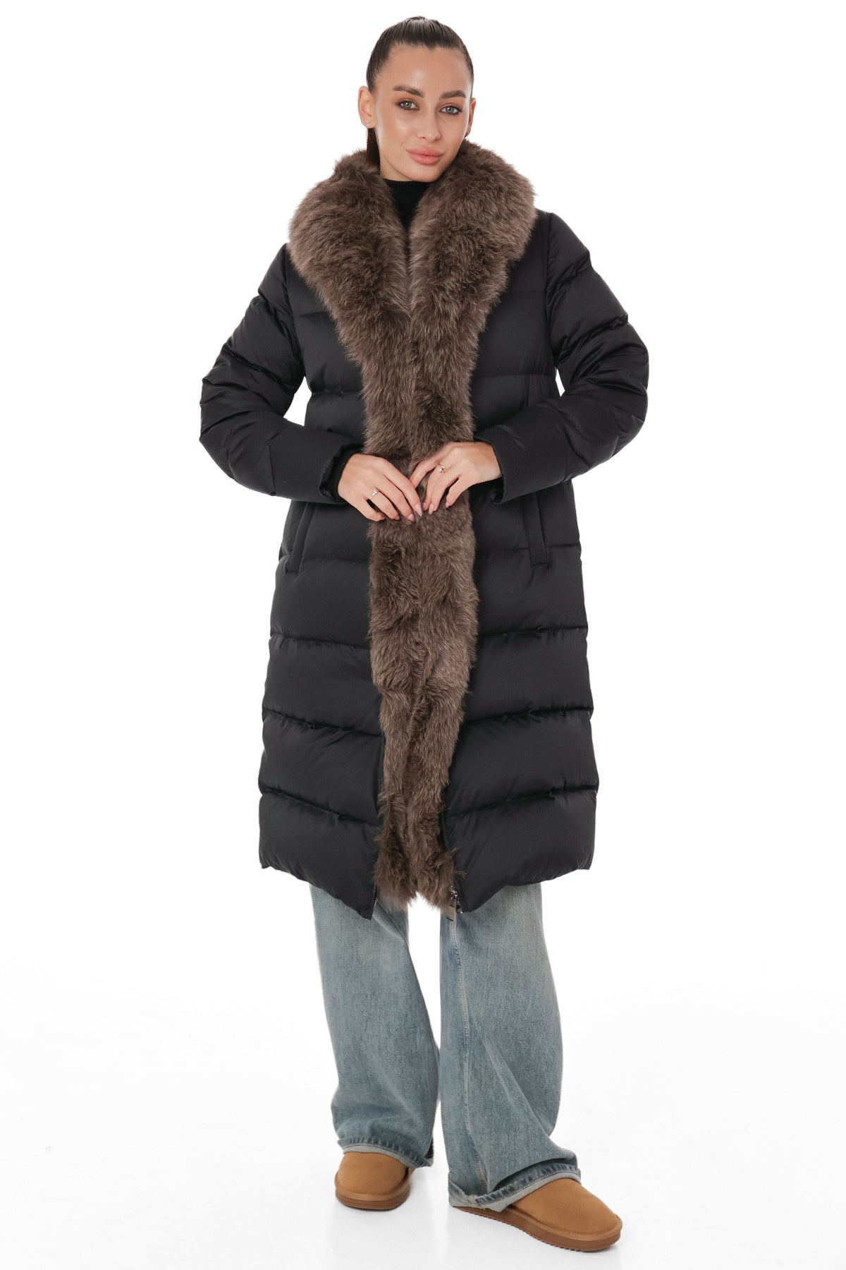 Genuine Polar Fox Fur Down Fill Parka