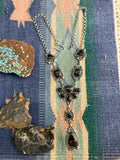 Handmade Sterling Silver Blackjack Turquoise Necklace "Signed Nizhoni"