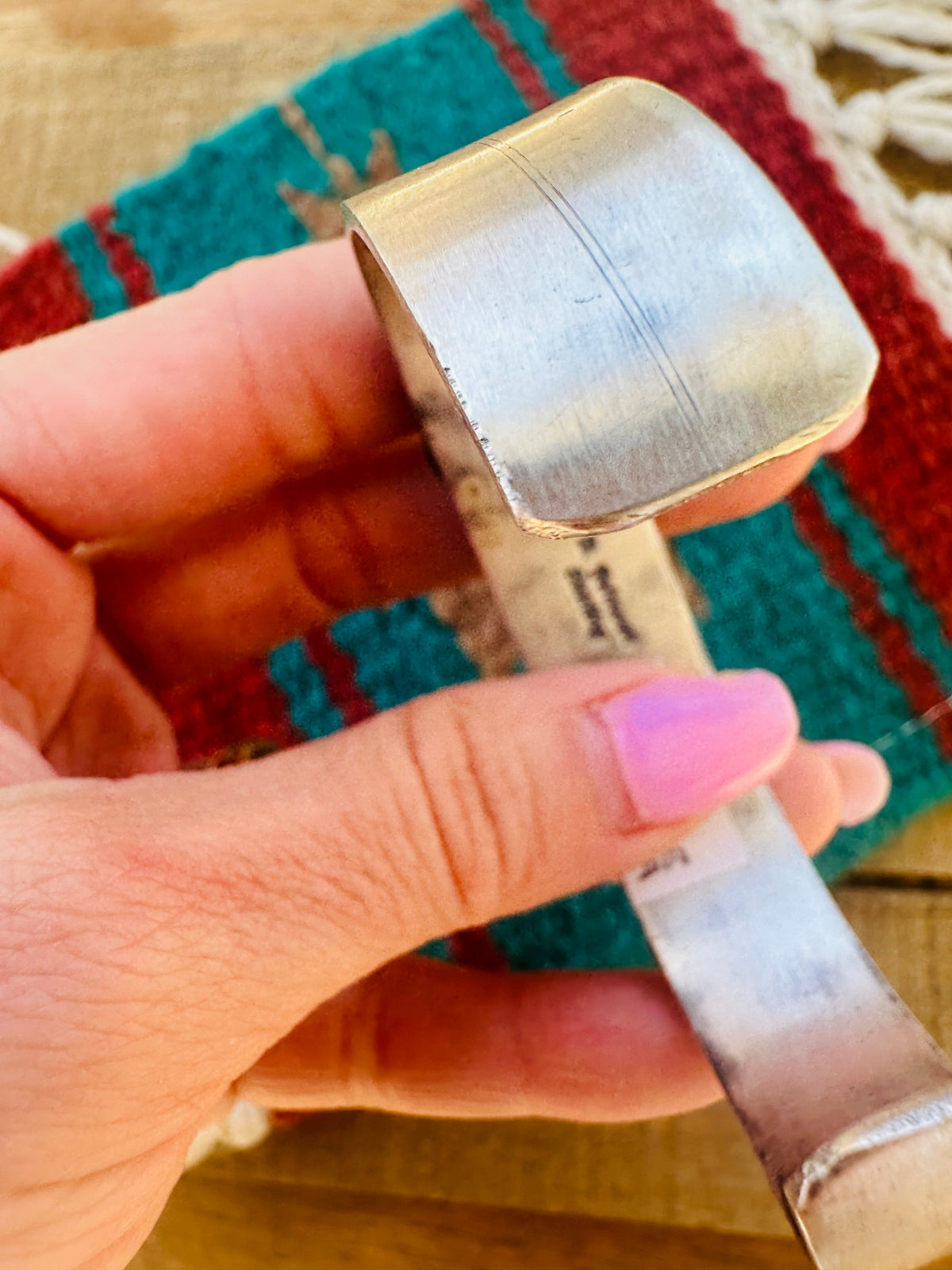 Handcrafted Kingman Turquoise & Sterling Silver Cuff Bracelet /