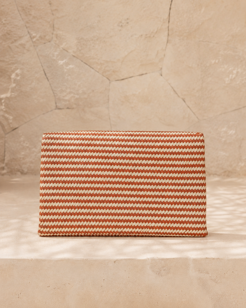 Stripes Rattan Clutch