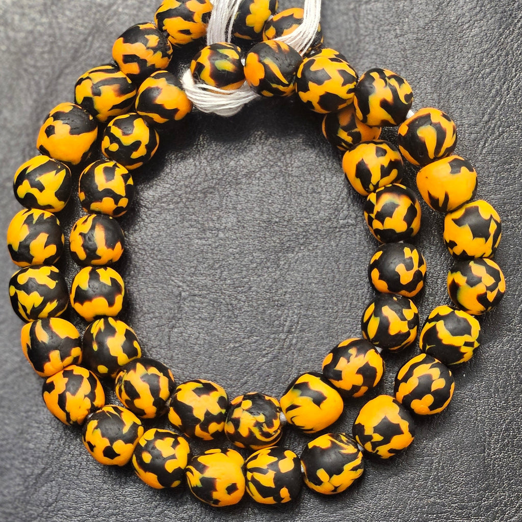 Refractured African Recycled Glass Beads – Large Hole Beads for Fall Arts and Crafts Projects