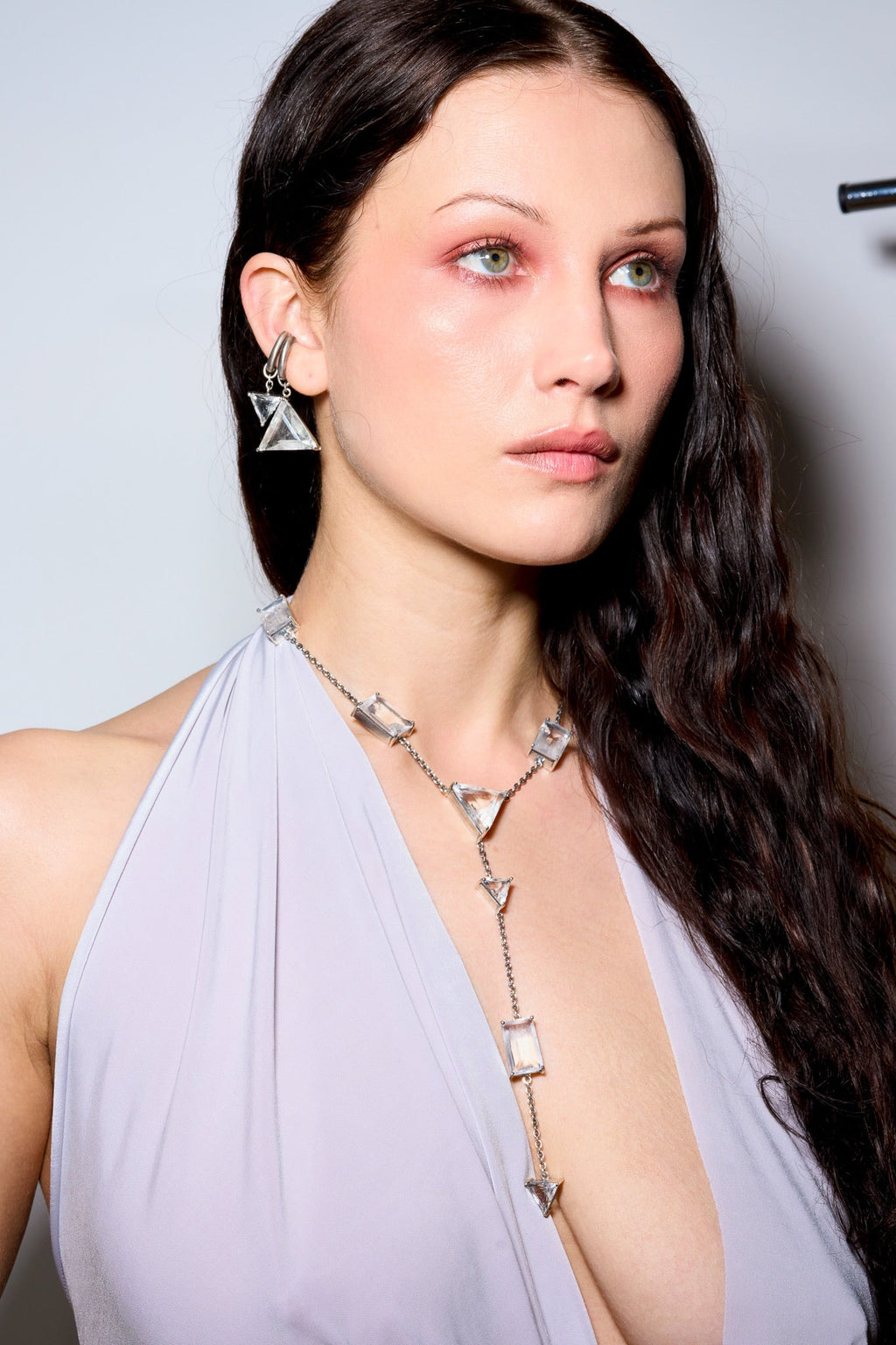 Slink Y-Chain in Striated Crystal (Silver) SHIPS IN FEBRUARY