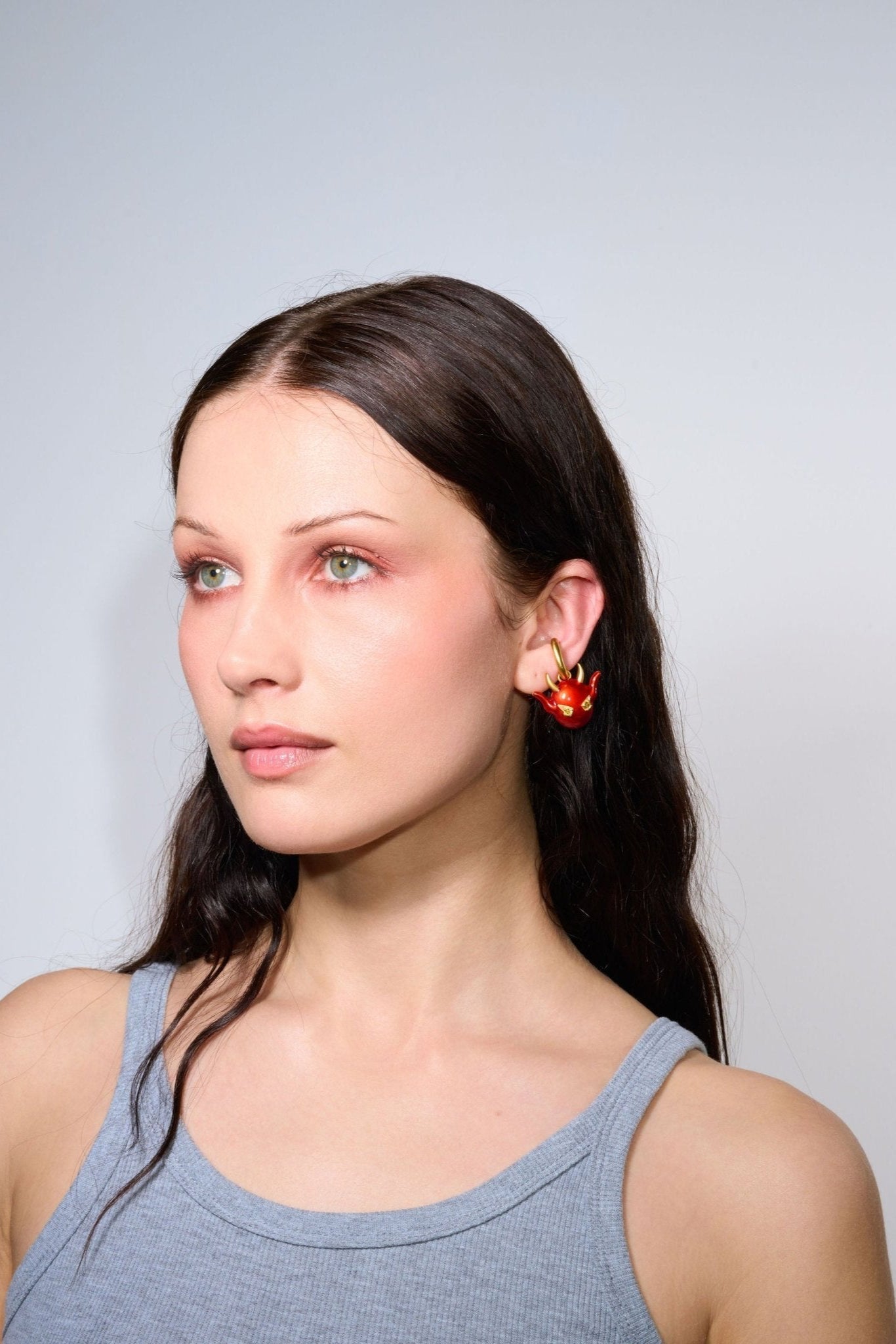 Devil Enamel Ear Cuff (Gold)