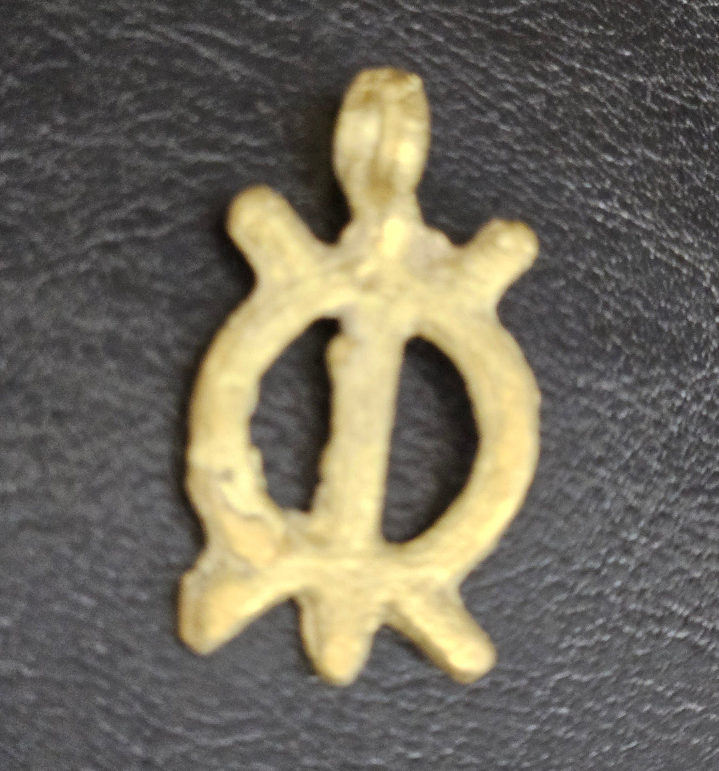 African Brass Adinkra Pendant – “Wawa Aba” | 1.5 inches | Handcrafted in Ghana