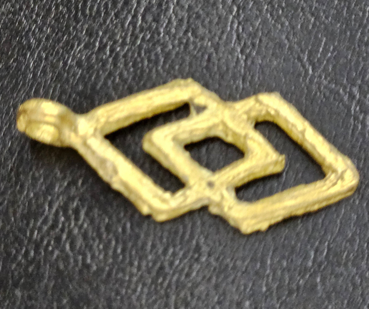African Brass Adinkra Pendant – Epa (1.8 Inches) | Symbol of Law, Justice & Accountability | Handcrafted in Ghana