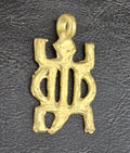 African Brass Adinkra Pendant – “Nyame Denkyem” | 1.5 inches | Handcrafted in Ghana