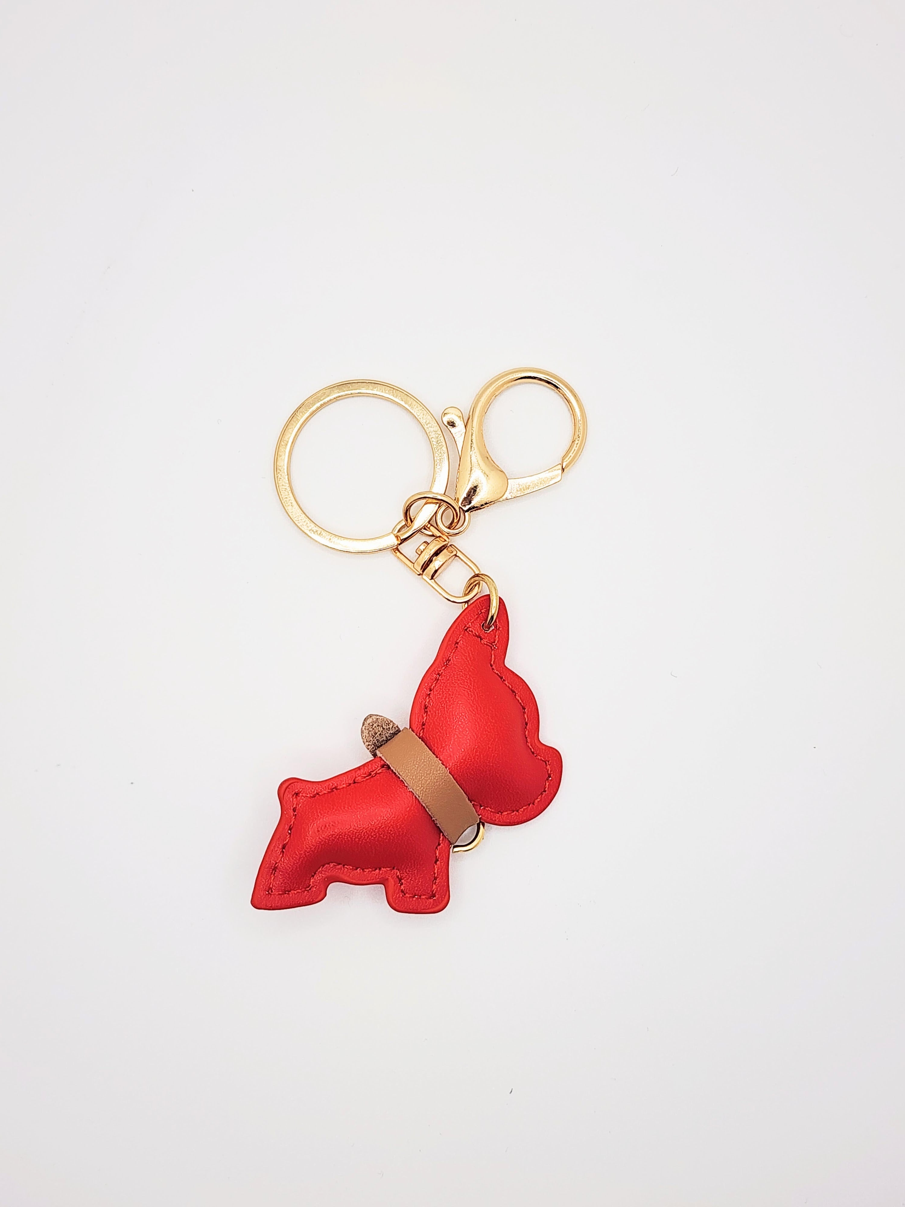 "Frenchie" Puffed Leather Keychain & Bag Charm