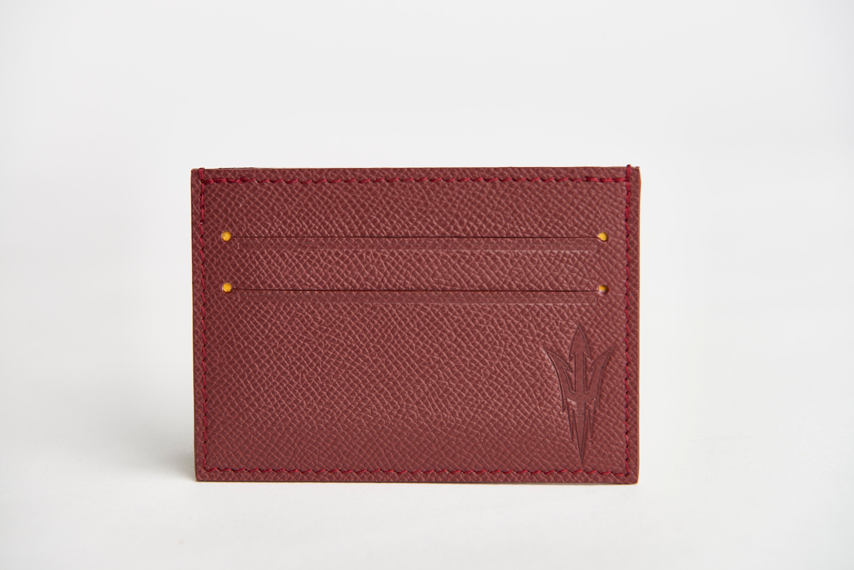 🔴 ASU Maroon Epsom Leather Card Case