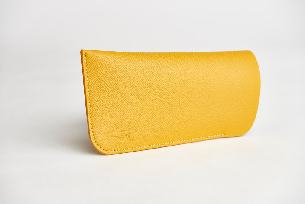 🟡 ASU Gold Epsom Leather Sunglass Case Holder