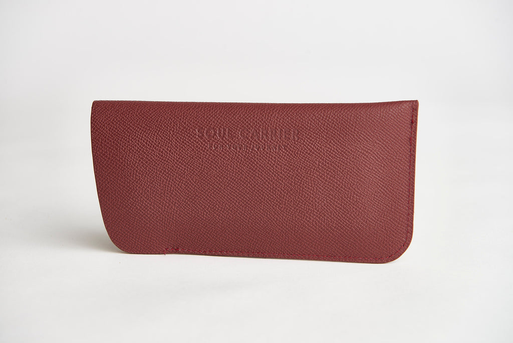 🔴 ASU Maroon Epsom Leather Sunglass Case Holder