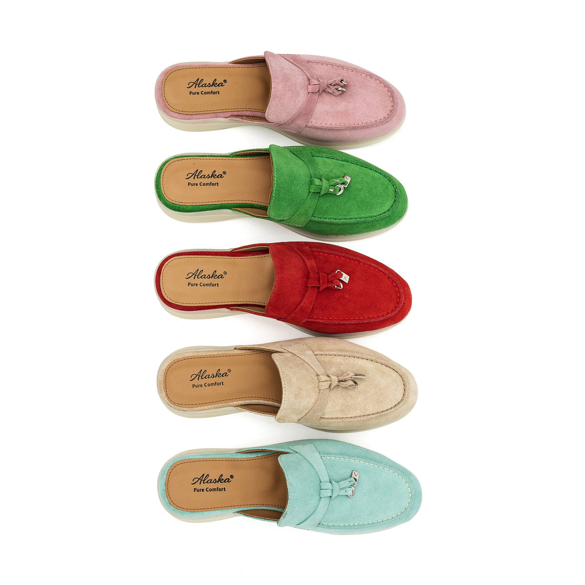 Como Suede Mules in Beige
